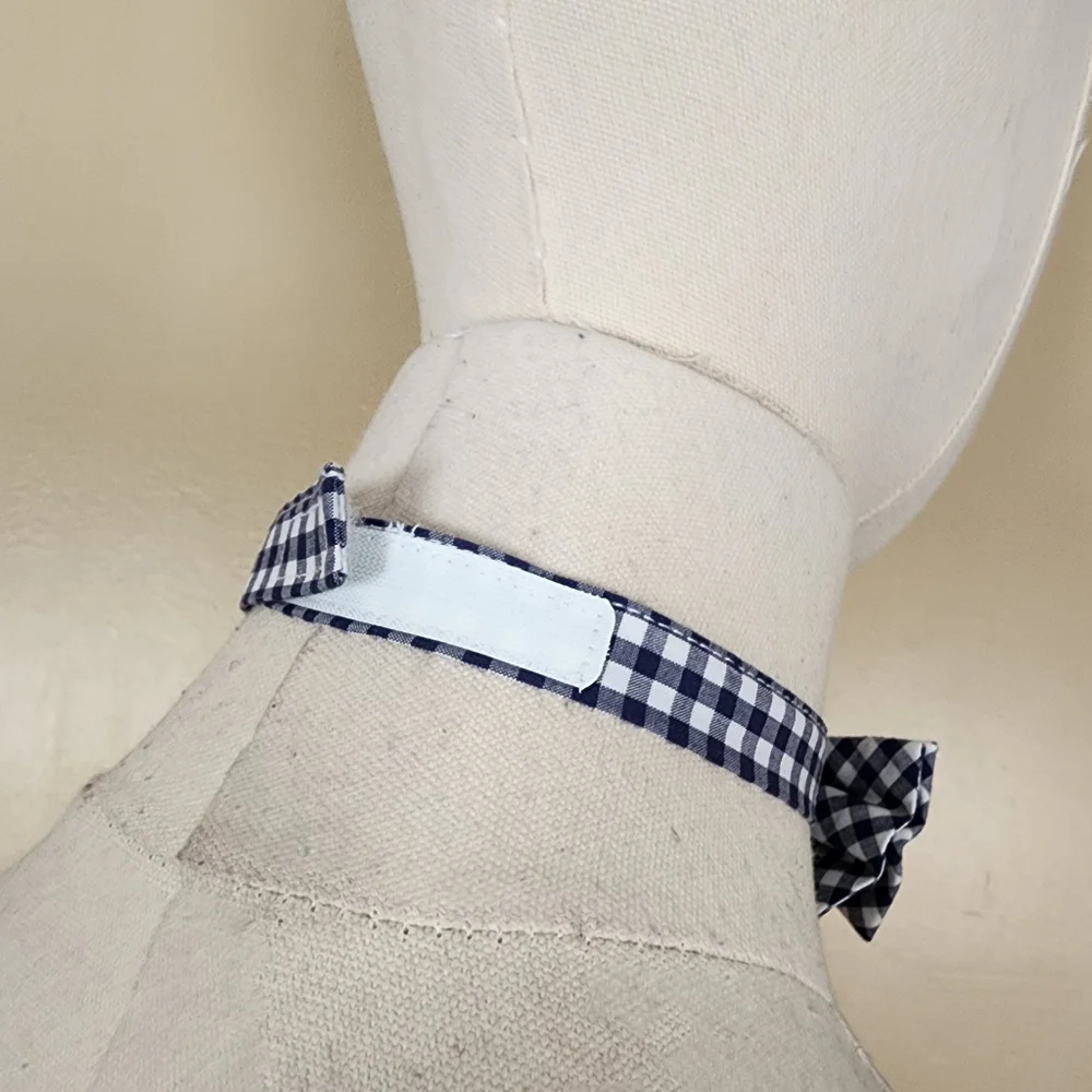 Navy Blue/White Plaid Bowtie